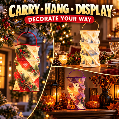 ✨ Foldable Rotating Lantern with Stepless Dimming | USB-C Rechargeable Holiday Ambient Light