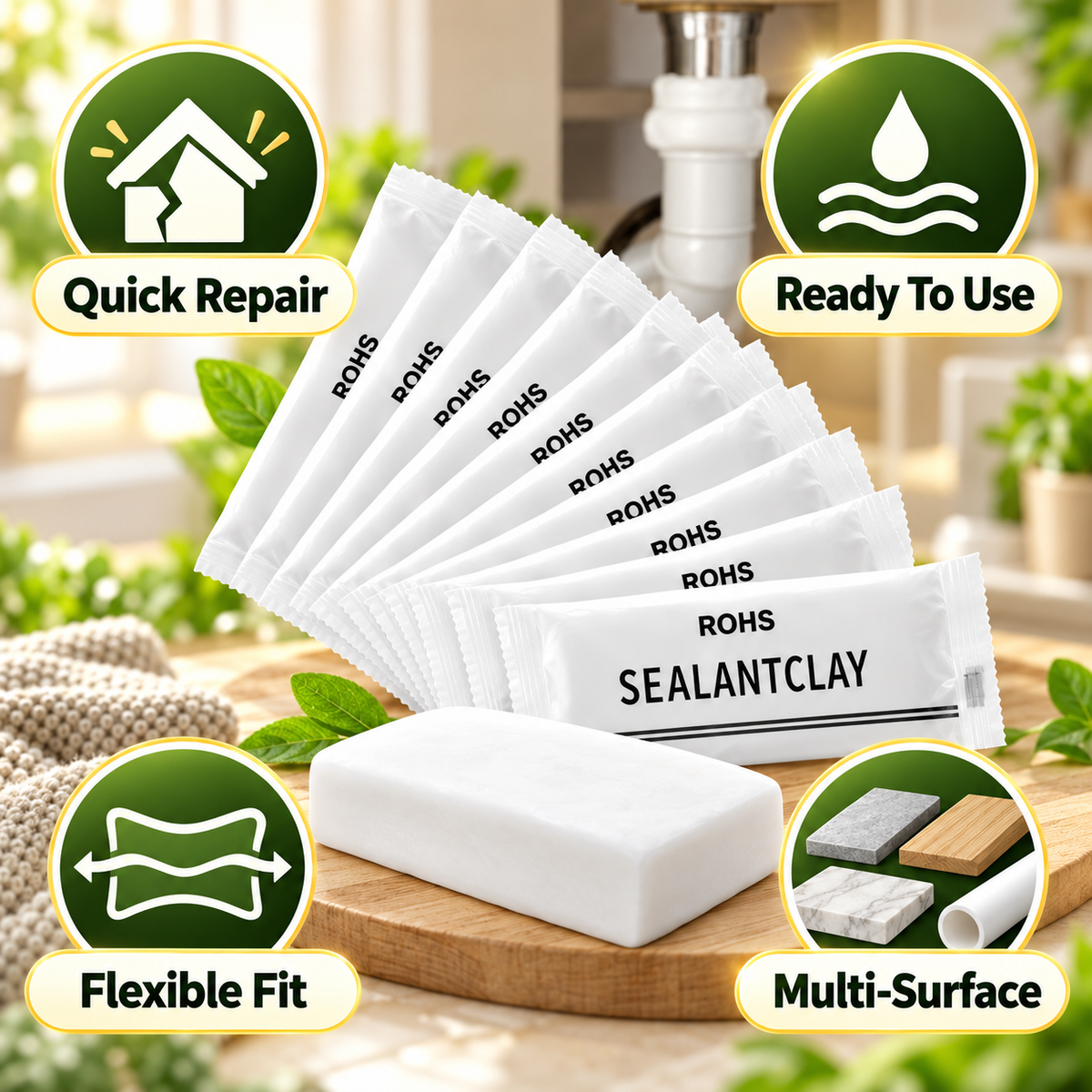 🧱 Quick Wall Repair Putty 🔧 Moldable Hole Crack & Gap Filler for Drywall Concrete & Home Repairs 🏠