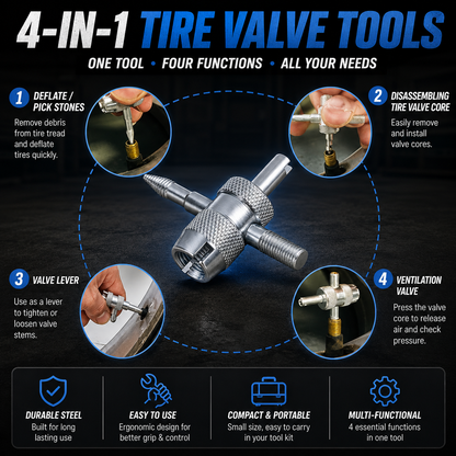 14-Piece Set Quick Change Tire Valve Tool Kit