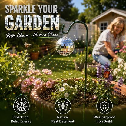 🪩🌱 Mini Disco Ball Garden Stake