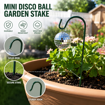 🪩🌱 Mini Disco Ball Garden Stake