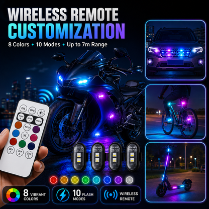 🚨 Remote Wireless RGB LED Strobe Light
