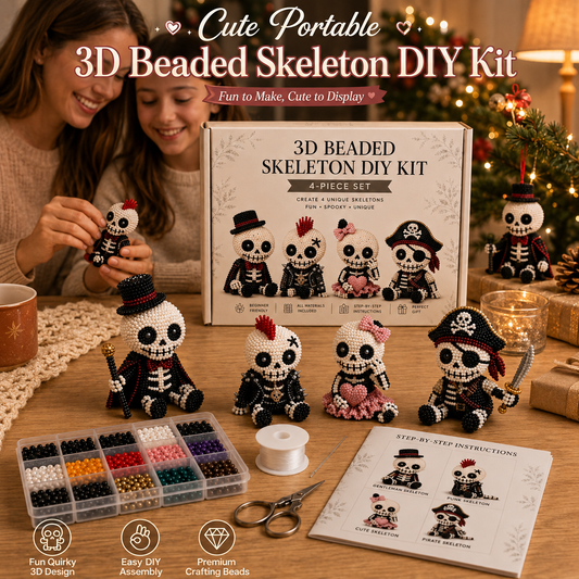 💀 Cute Portable 3D Beaded Skeleton DIY Kit