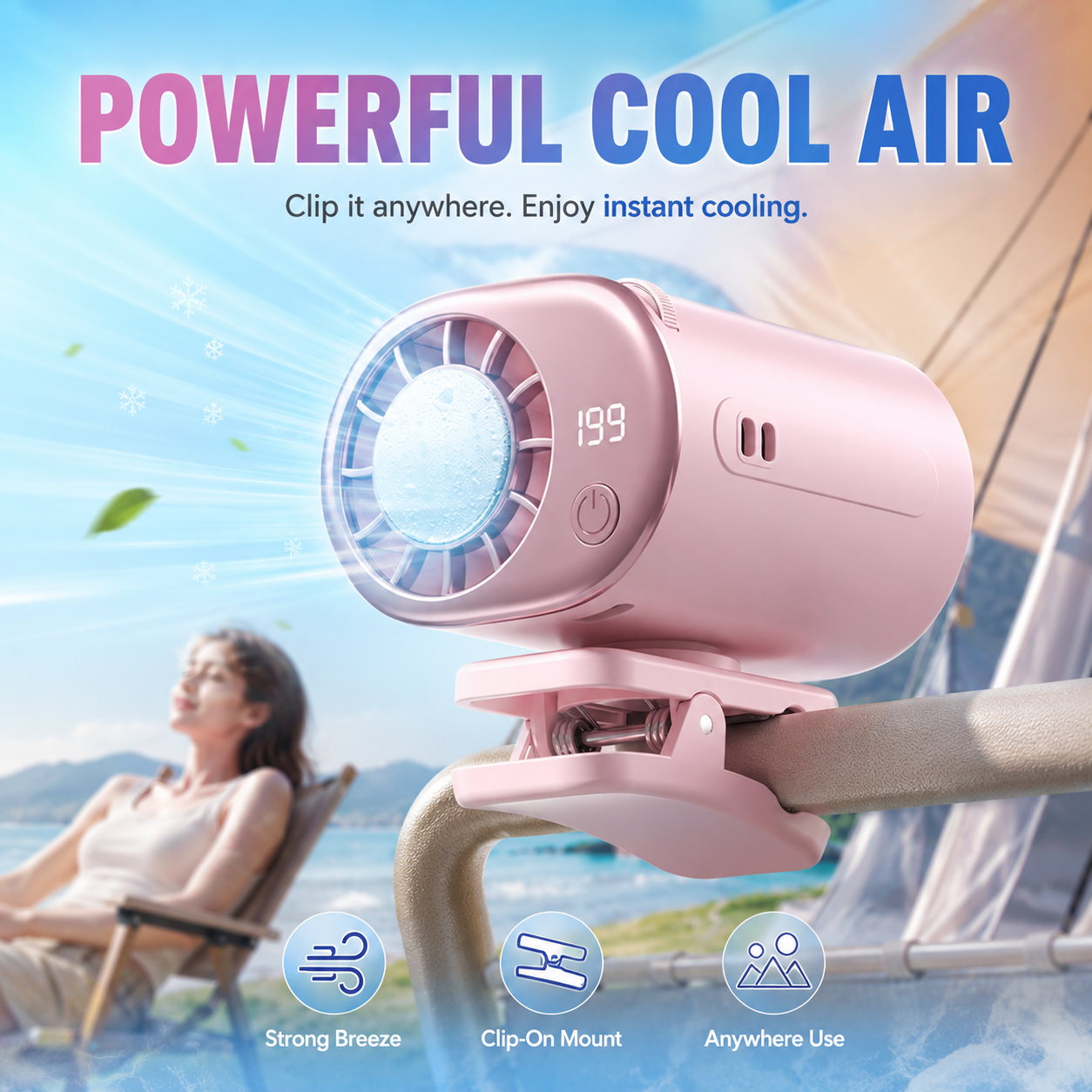 🚗 Joytutus Clip-On Car Cooling Fan