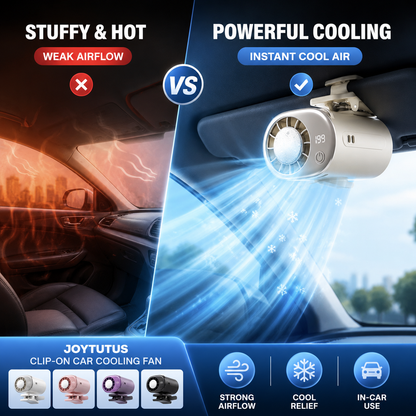 🚗 Joytutus Clip-On Car Cooling Fan