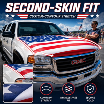 Premium American Flag Car Hood Set