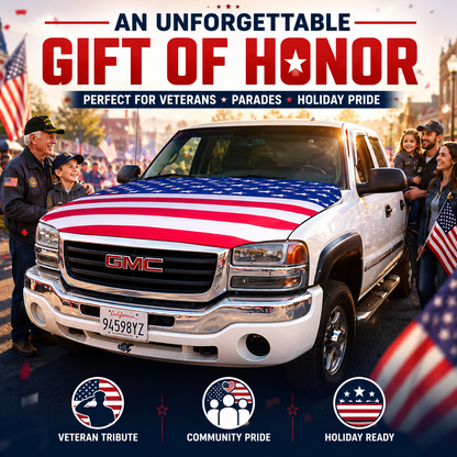 Premium American Flag Car Hood Set