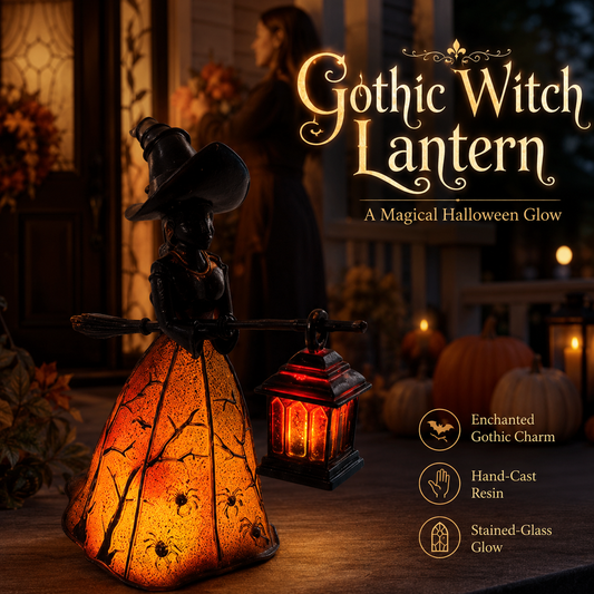 🔮 Gothic Halloween Witch Lantern Lamp