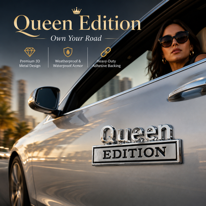 👑 Queen Edition 3D Metal Vehicle Emblem