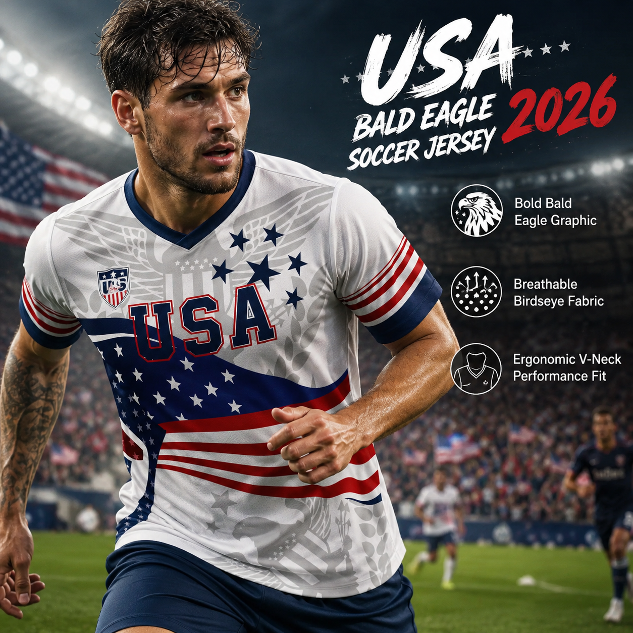 ⚽️ USA Bald Eagle Soccer Jersey 2026