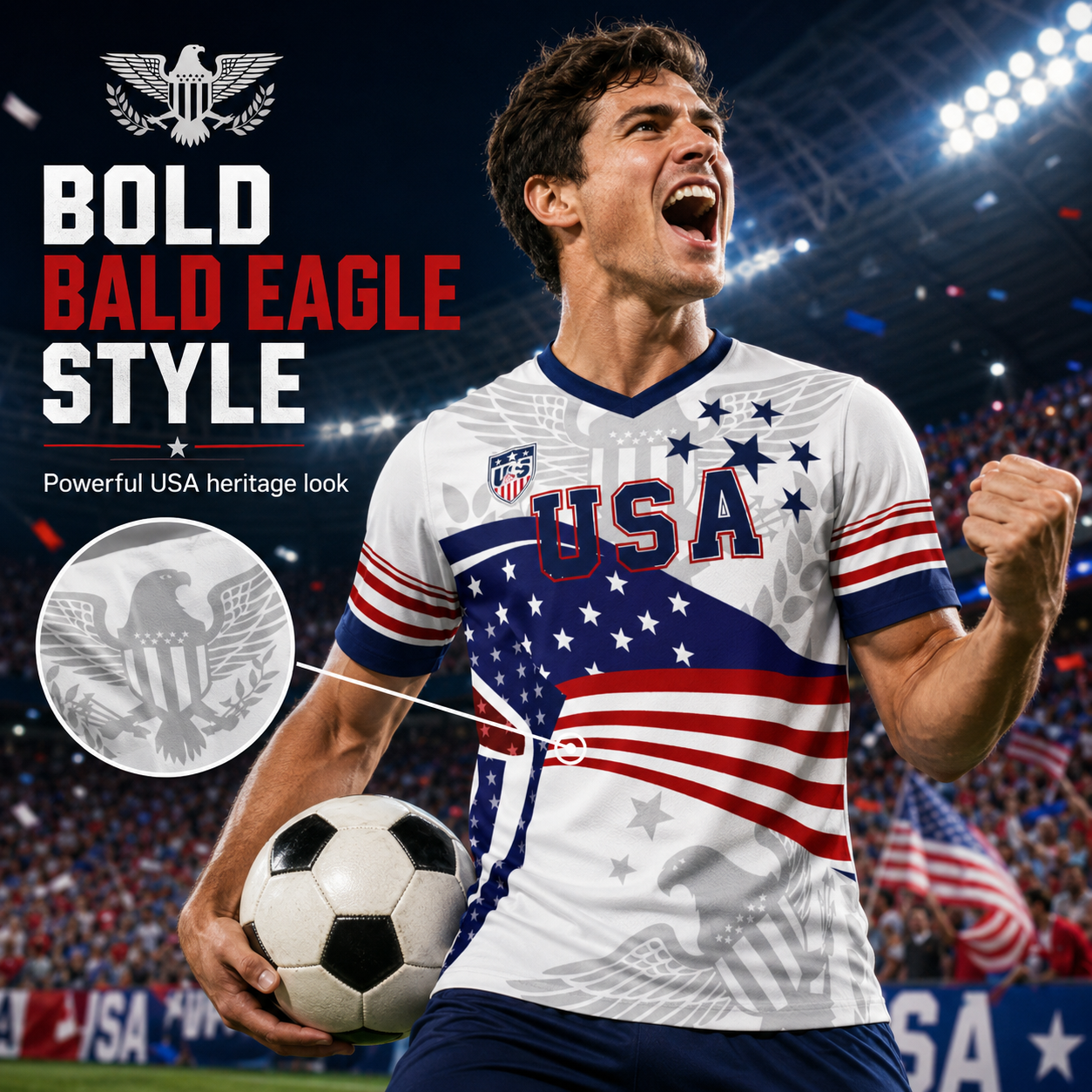 ⚽️ USA Bald Eagle Soccer Jersey 2026