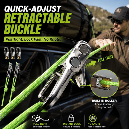 🏕️ Retractable Buckle Rope Roller Set