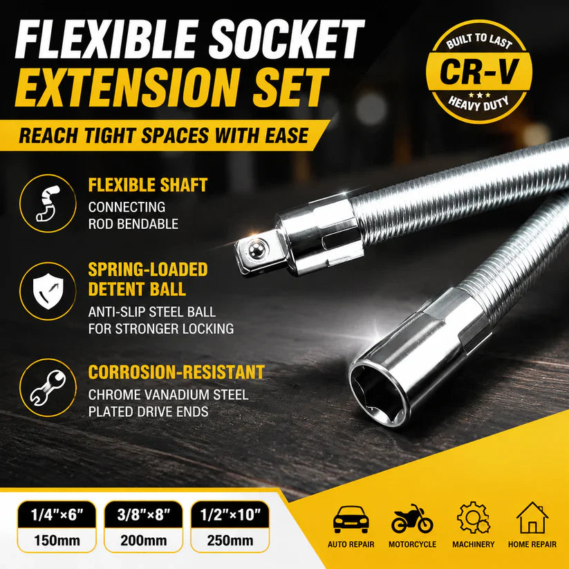 🛠Universal Flexible Wrench Socket Tool – High Torque & Tight Space Repair Adapter⚡