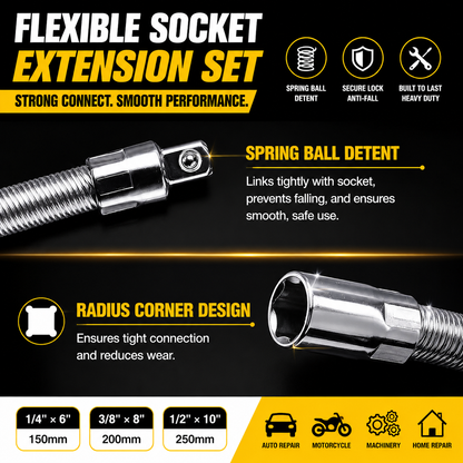 🛠Universal Flexible Wrench Socket Tool – High Torque & Tight Space Repair Adapter⚡