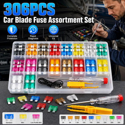 306 PCS Car Blade Fuse Assortment Set