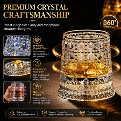 Luxury 360° Spinning Crystal Glass 💎✨
