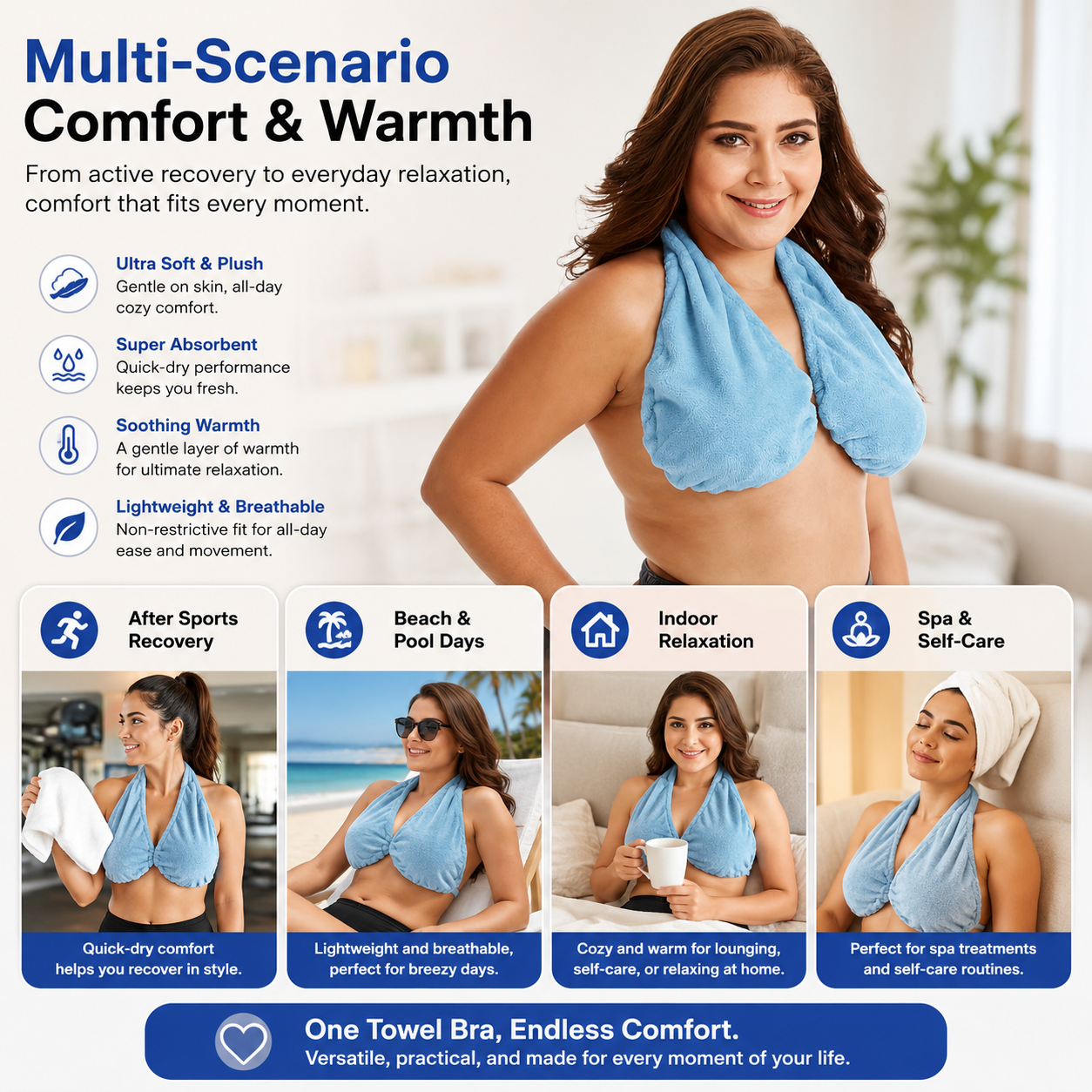Convenient Water-Absorbing Breathable Towel Bra 🛀🏽✨