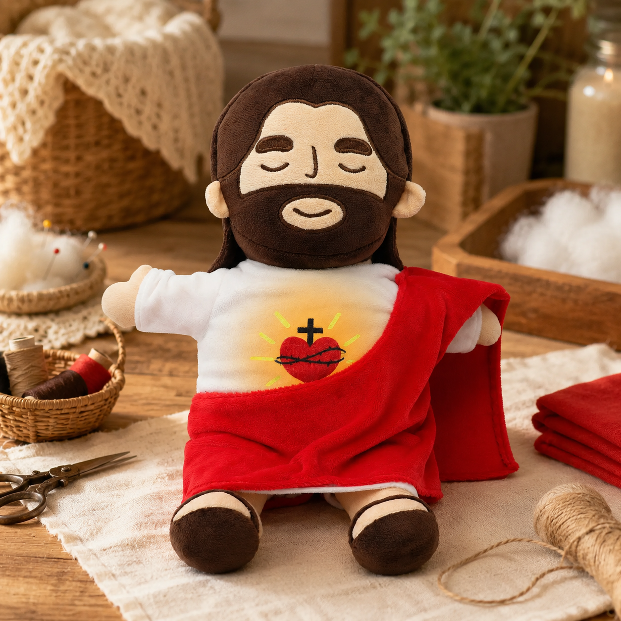 Soothing Breathing Jesus Plush Toy 🕊️✨