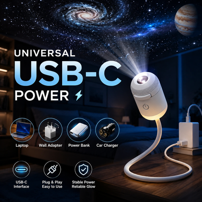 Compact USB Starry Night Light Projector ✨🌌