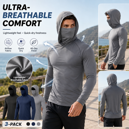 Men's Lightweight Sun Protection Hoodie （3-Pack）☀️🧥