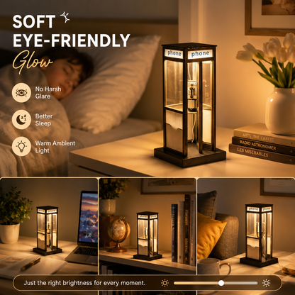 Retro Telephone Booth Bedside Night Light 📞✨