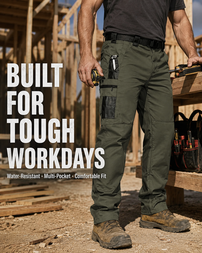 Men’s Waterproof Tactical Work Pants – Multi-Pocket Outdoor Hiking & Casual Pants