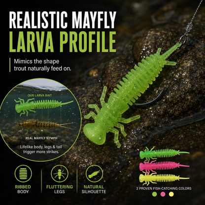 Realistic Mayfly Larva Soft Fishing Bait (20-Pack) 🎣🐛
