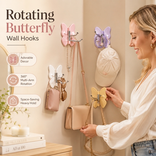 Rotating Butterfly Corner Wall Hooks