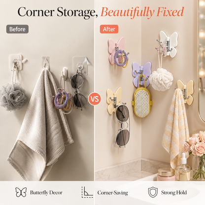 Rotating Butterfly Corner Wall Hooks