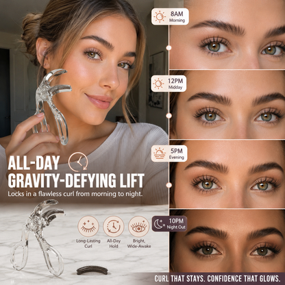 Wide-Angle Eyelash Curler with Built-in Comb