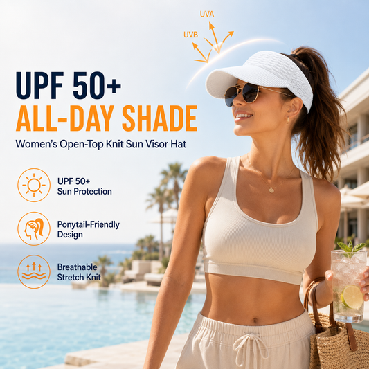 Women's Open-Top Knit Sun Visor Hat