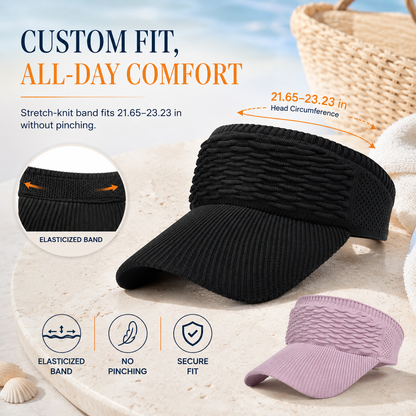 Women's Open-Top Knit Sun Visor Hat