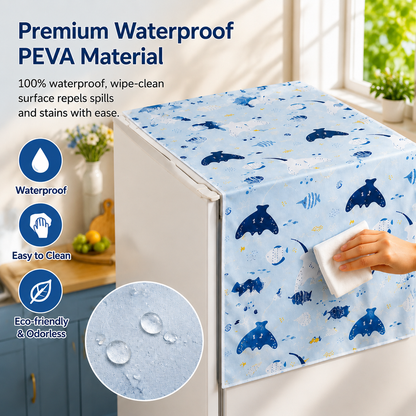 🦁 PEVA Cartoon Fridge Cover