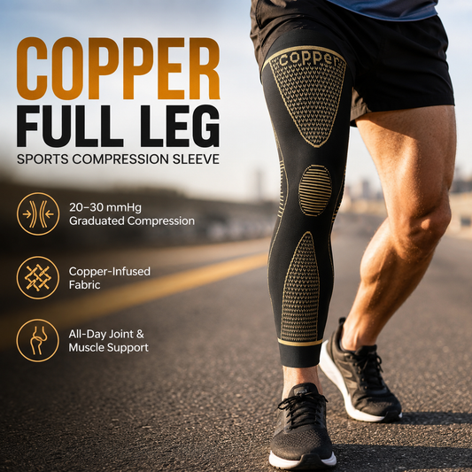 Copper Full Leg Sports Compression Sleeves