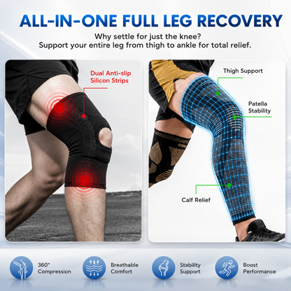 Copper Full Leg Sports Compression Sleeves