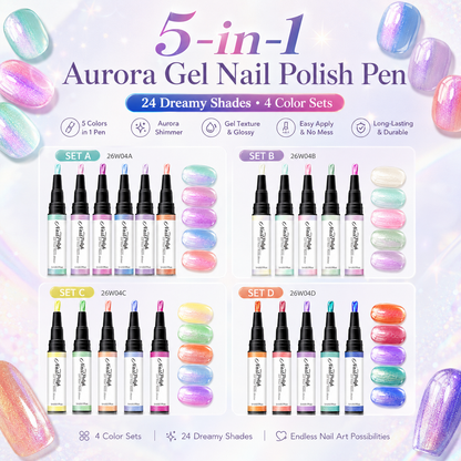💅5-in-1 Aurora Gel Nail Pen – One-Step, No-Mess UV/LED Manicure