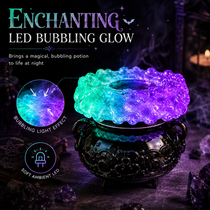 Glowing Bubbling Witch Cauldron Candle Holder