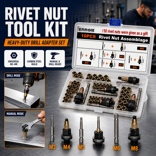 Heavy-Duty Rivet Nut Tool Drill Adapter Kit