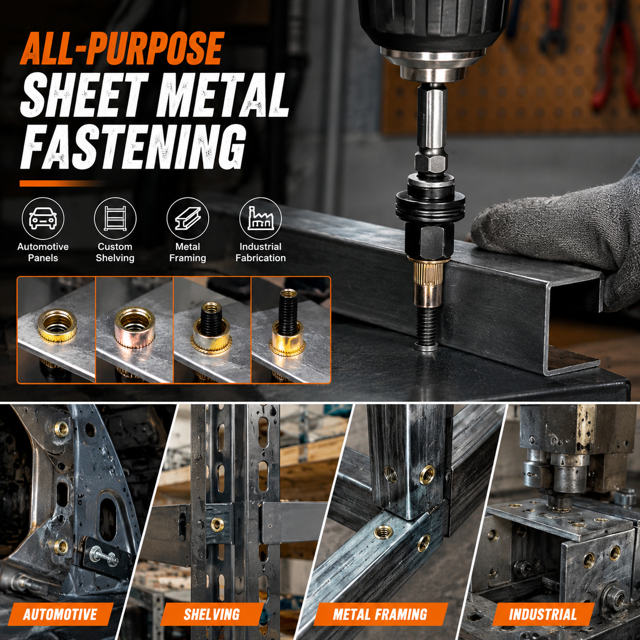 Heavy-Duty Rivet Nut Tool Drill Adapter Kit