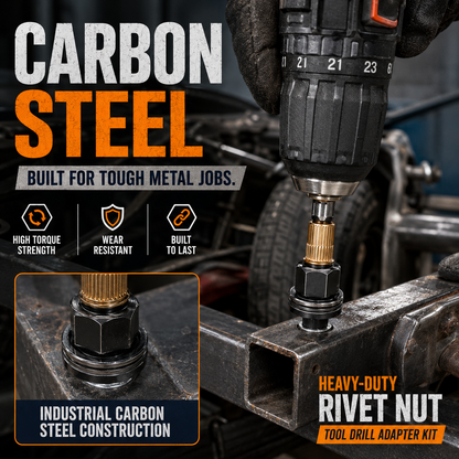Heavy-Duty Rivet Nut Tool Drill Adapter Kit
