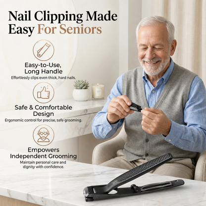 🎉 2026 Sale — Over 50,000 Sold! ✂️ Black Curved Nail Clipper – Ergonomic & Easy for Seniors 🖤
