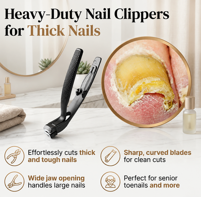 🎉 2026 Sale — Over 50,000 Sold! ✂️ Black Curved Nail Clipper – Ergonomic & Easy for Seniors 🖤