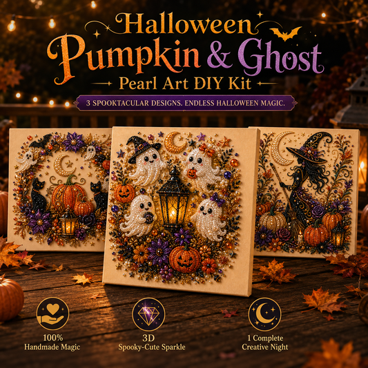 Halloween Pumpkin & Ghost Pearl Art DIY Kit