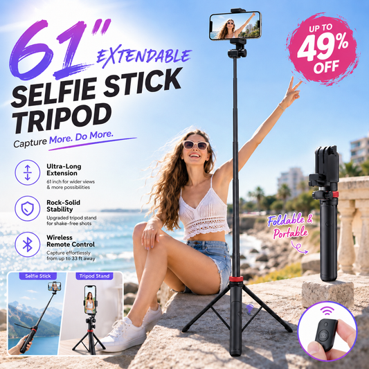 63-Inch Extendable Selfie Stick Tripod