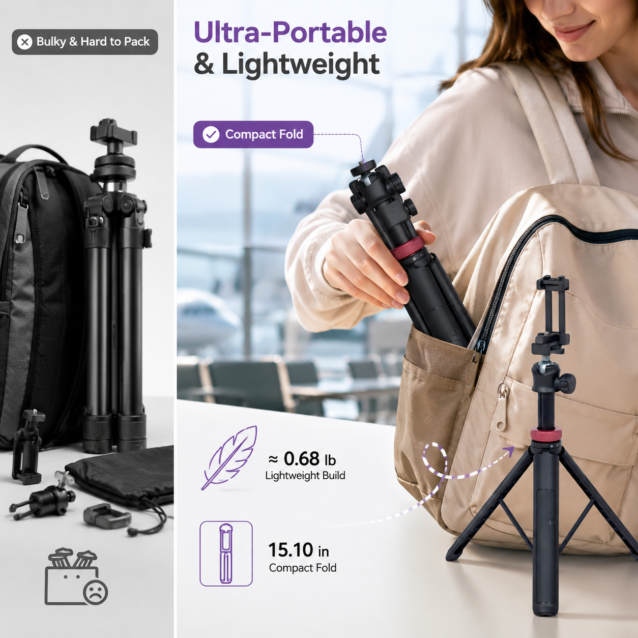63-Inch Extendable Selfie Stick Tripod