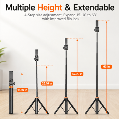 63-Inch Extendable Selfie Stick Tripod