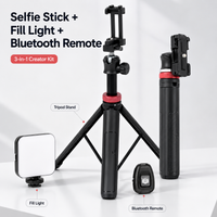 Selfie Stick + Fill Light + Bluetooth Remote