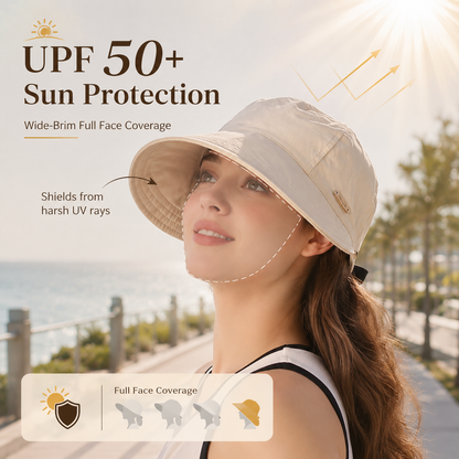 Women's Wide Brim Sun Visor Hat