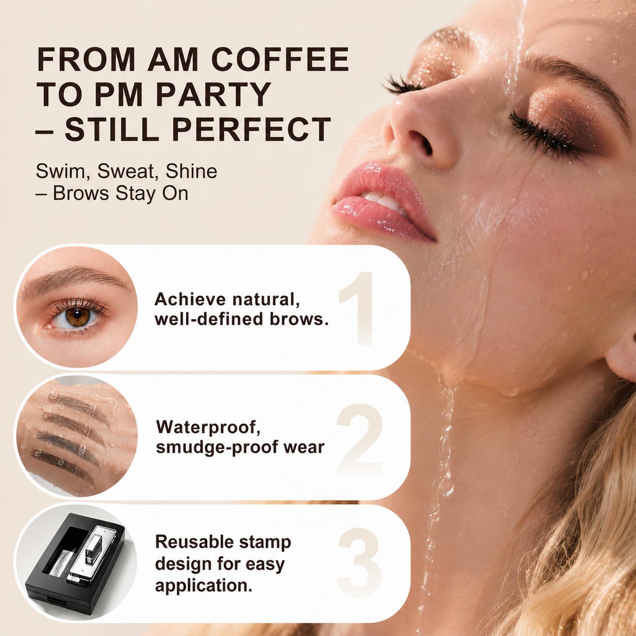 ✨ Reusable Hair-Stroke Eyebrow Stamp – Natural Waterproof Brows in Seconds