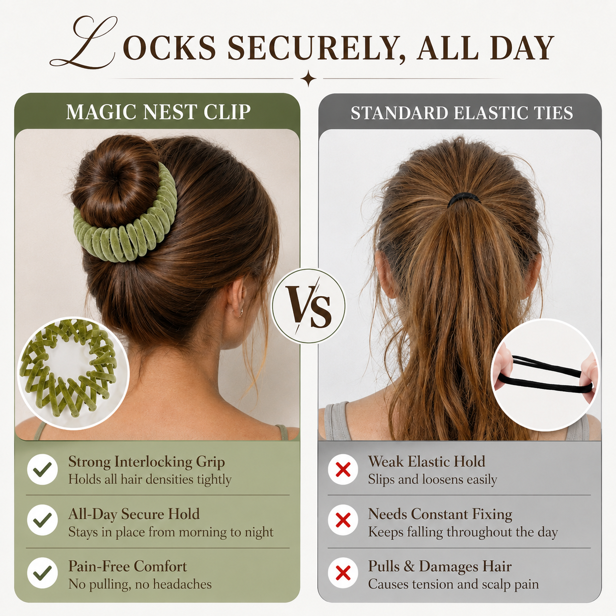 Lazy Girl's 3-Second Magic Nest Styler